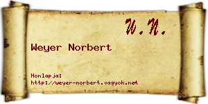 Weyer Norbert névjegykártya